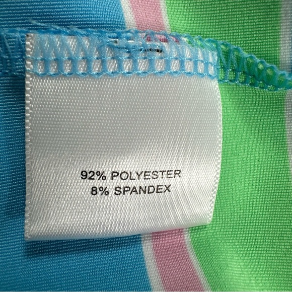 Peter Millar Summer Comfort Polo Shirt Men’s XL Short Sleeve Blue Green Striped - Picture 8 of 8